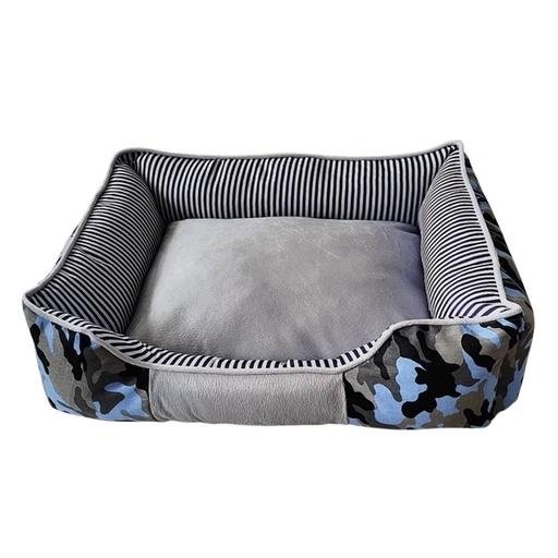 [NB62825] Comfortbed vierkant Classic "ELIO" l x b x h: 70 x 60 x 20 cm blauw camouflage
