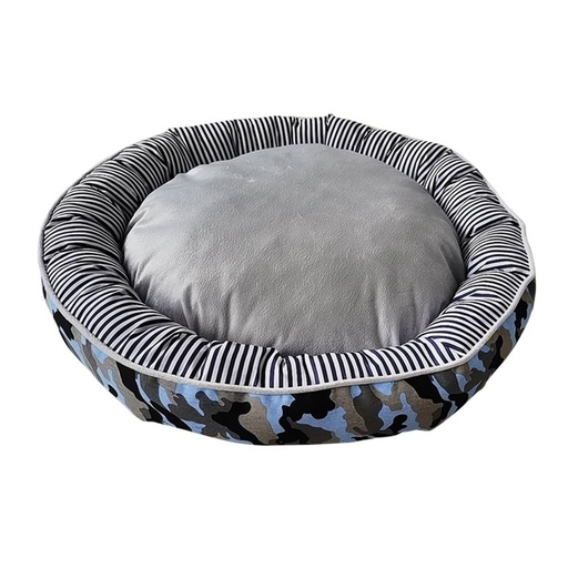 [NB62826] Comfortbeddonut Klassiek "ELIO" d x h:  50 x 15 cm blauw camouflage