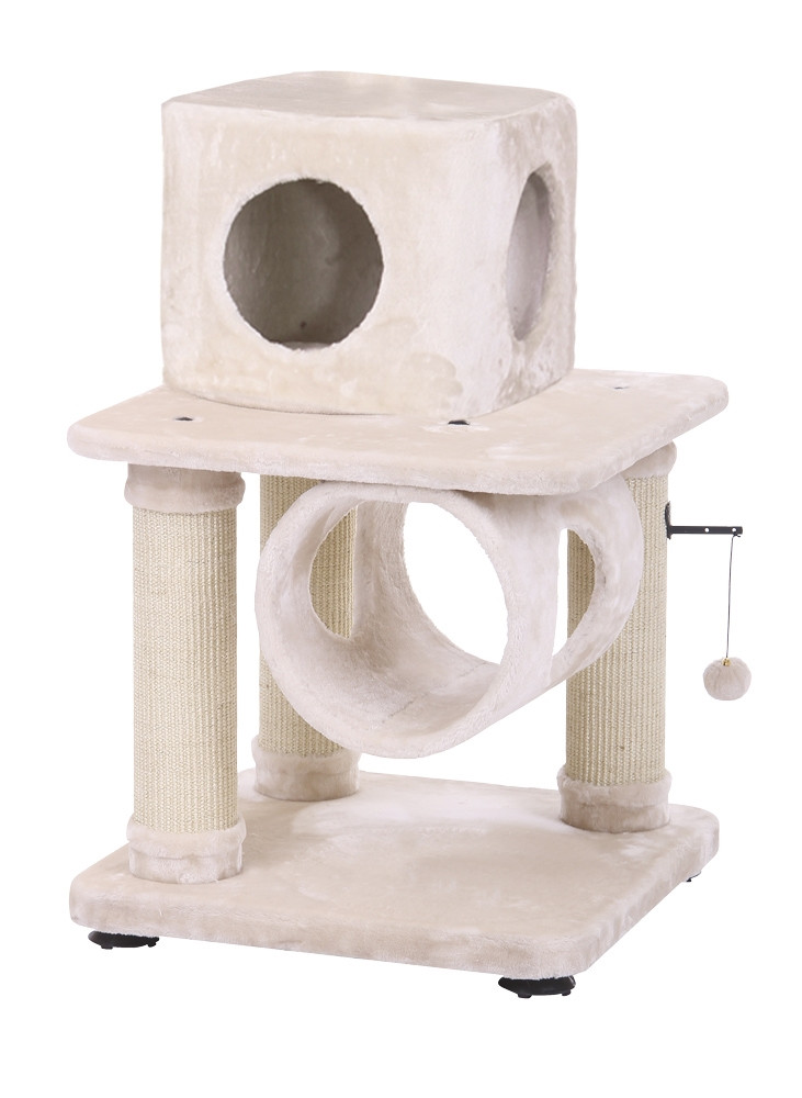 Kattenkrabber "DEON" 58 x 58 x 87,5 cm beige
