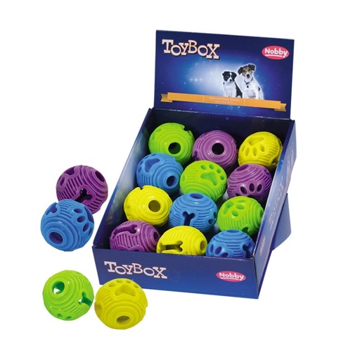 [NB63571] Bal van TPR-schuim display 12 st,  6,5 cm Mix kleuren