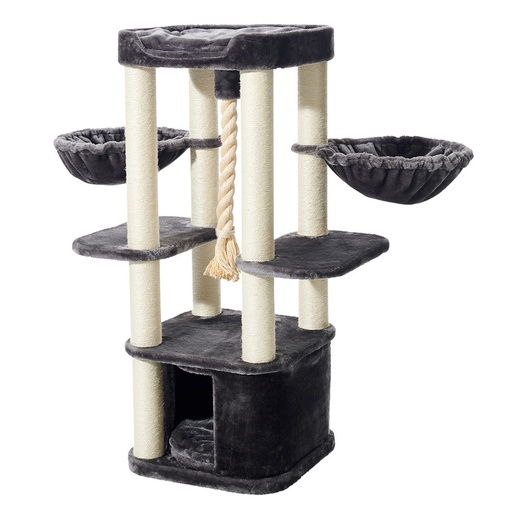 [NB6360128] Kattenkrabber "MUGLA"  50 x 50 x 121 cm donker grijs