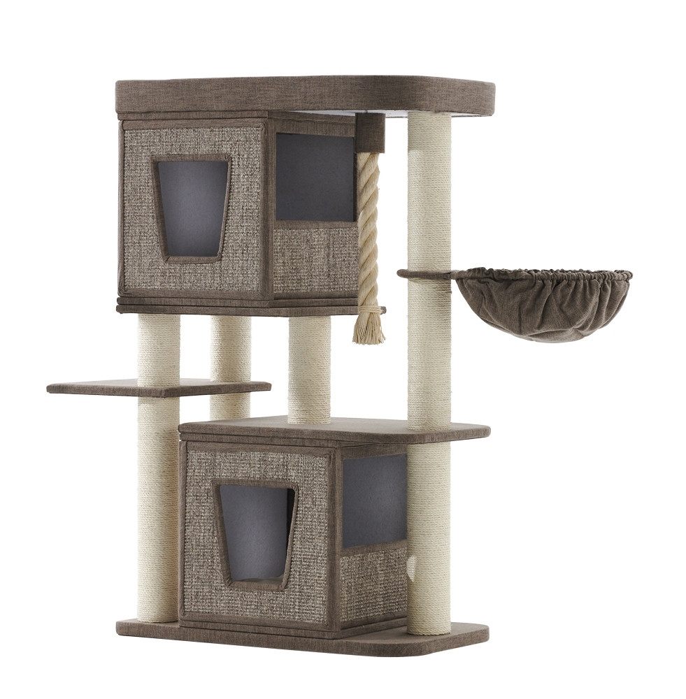 Kattenkrabber "RAMIS"  bruin linen optics