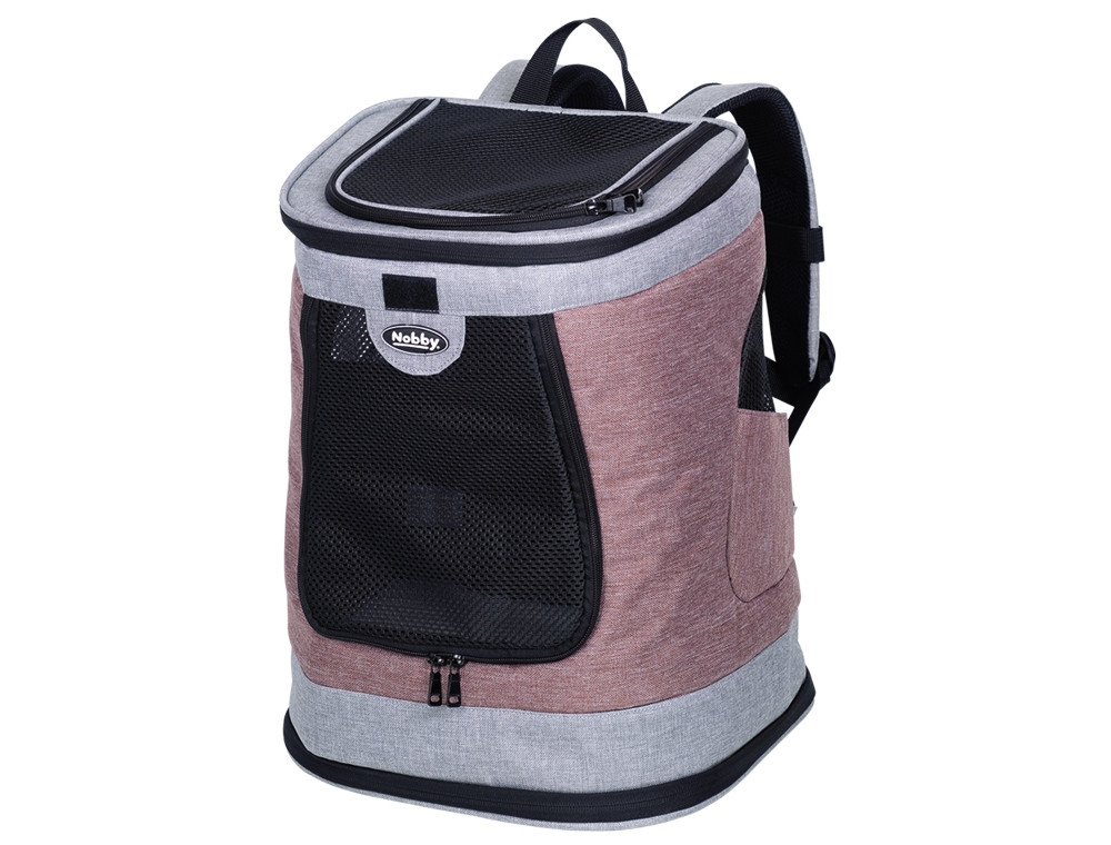 Rugzak "PLATA" 34 x 30 x 43 cm stoffig roze-grijs