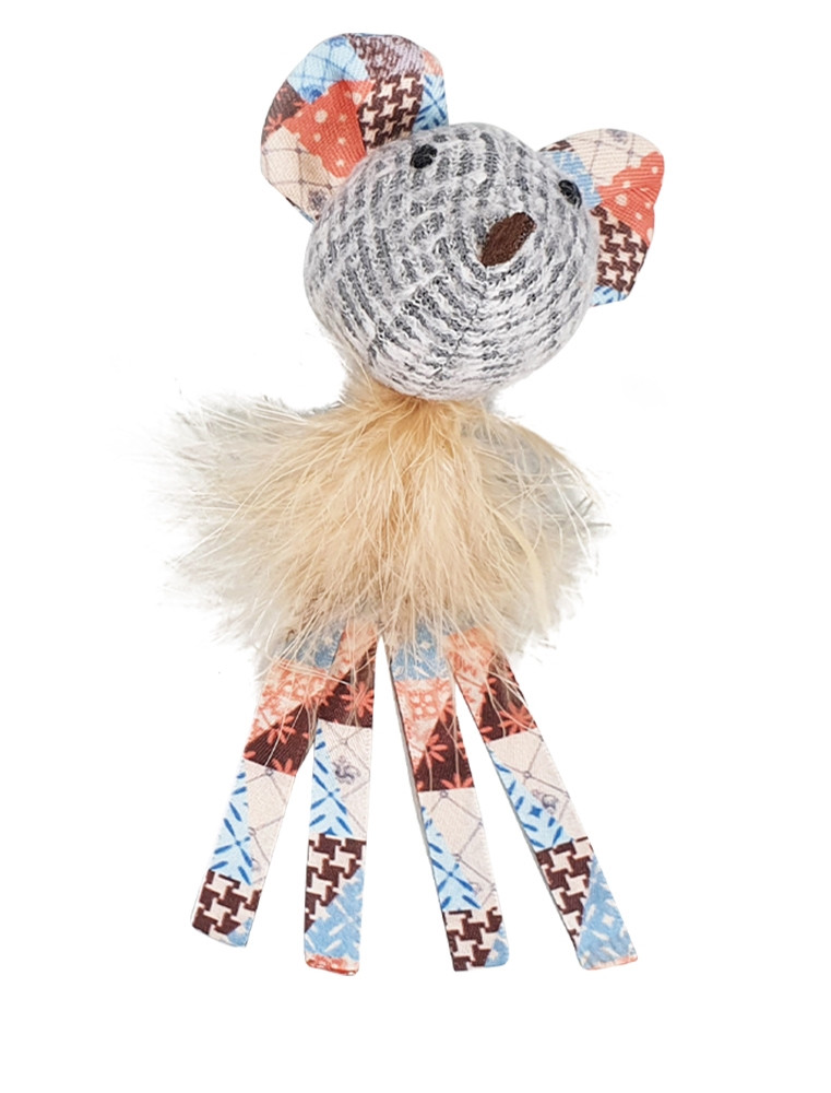 Pluche muis "Patchwork"