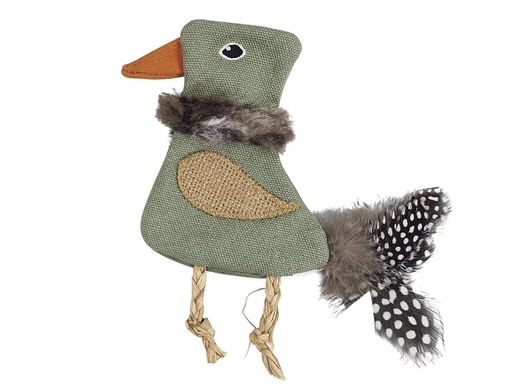 [NB63954] Stoffen eend met kattenkruid 15 cm 