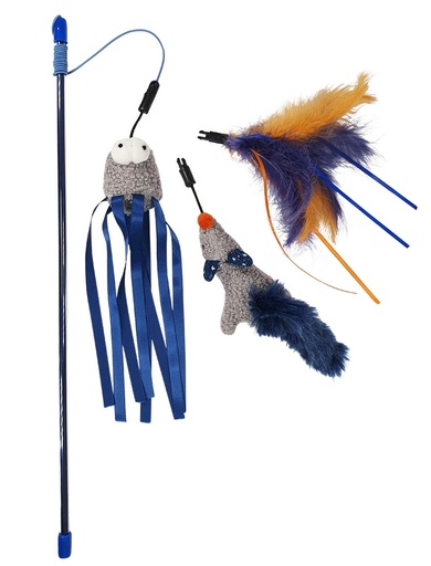 [NB63965] Hengel met speelgoed 3 Toys, stok: 45 cm, with toys: 76, 80 and 86 cm 