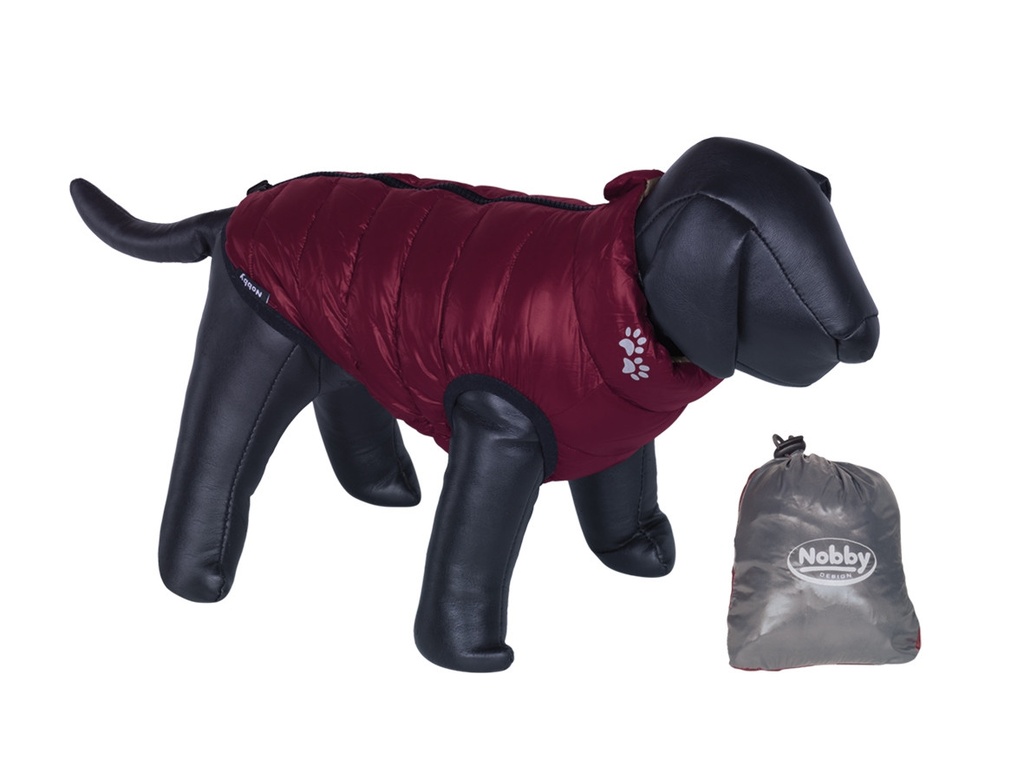 Hondenjas "LIGHT" 26 cm bordeaux-grijs