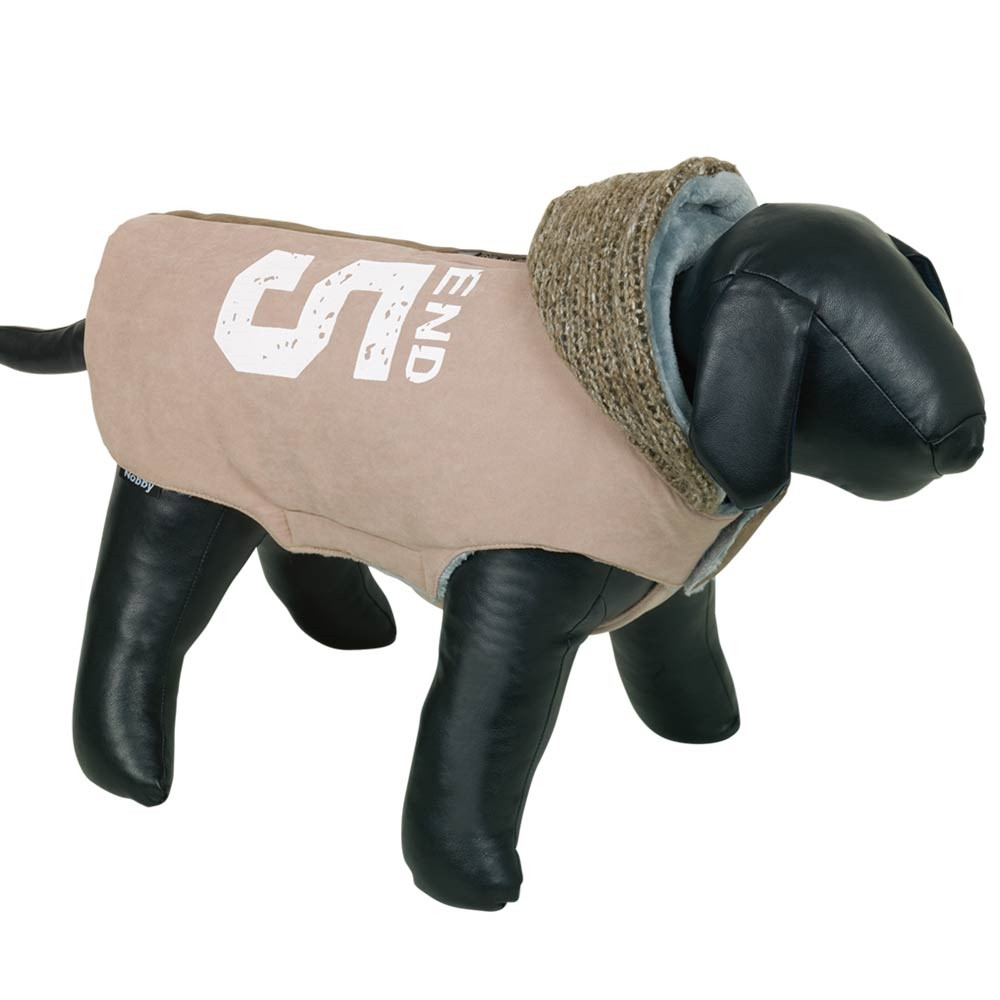 Hondenjas "AFHANKELIJK" 48 cm bruin-beige