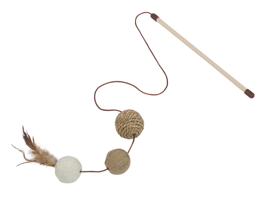 Hengel met sisalvis hengel 25 cm; balls 4-5 cm 