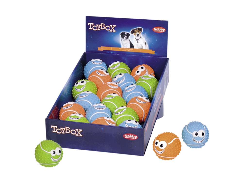 Latex "Happy Ballen" display 18 st, 6,5 cm Mix kleuren 