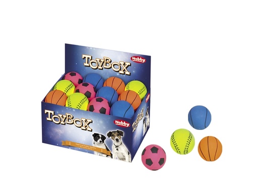 [NB67225] Schuimrubberen ballen 5,7 cm; display 24 st. Mix kleuren