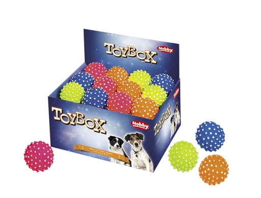 [NB67231] Schuimrubberen ballen met pinnen 7,2 cm; display 24 st. Mix kleuren