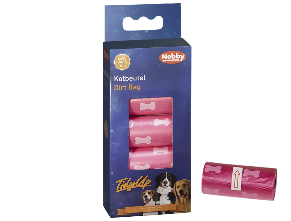 TidyUp Poepzakje met botprint fuchsia