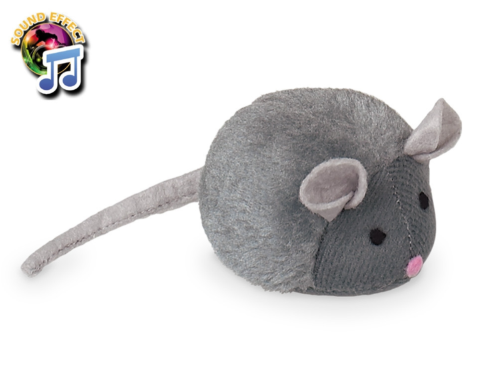 Pluche muis met stem
