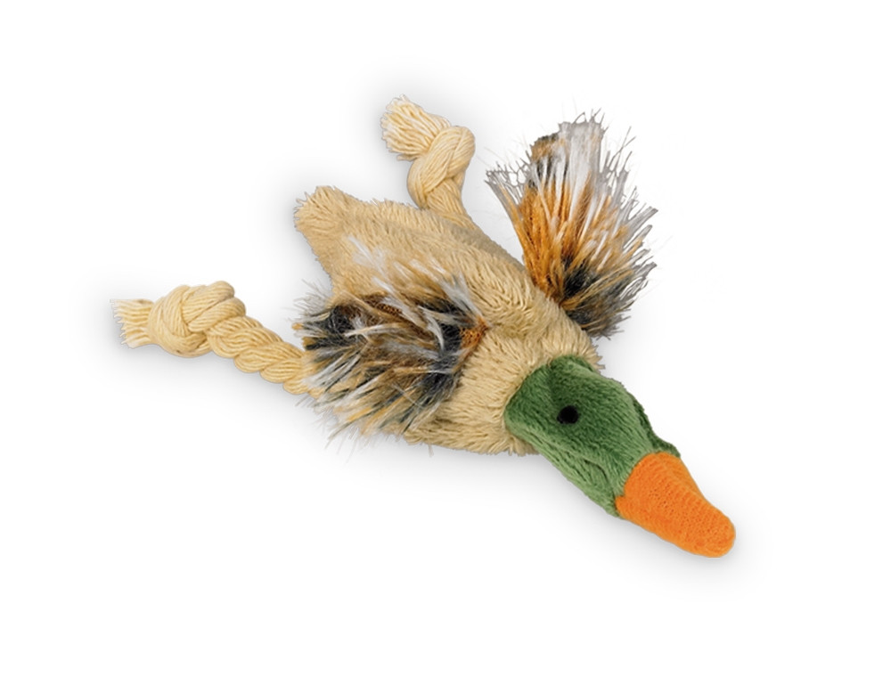 Pluche eend met kattenkruid