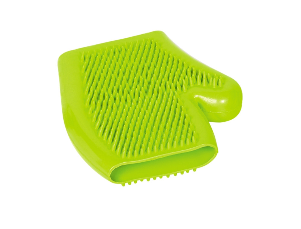 Rubberen massagehandschoen groen