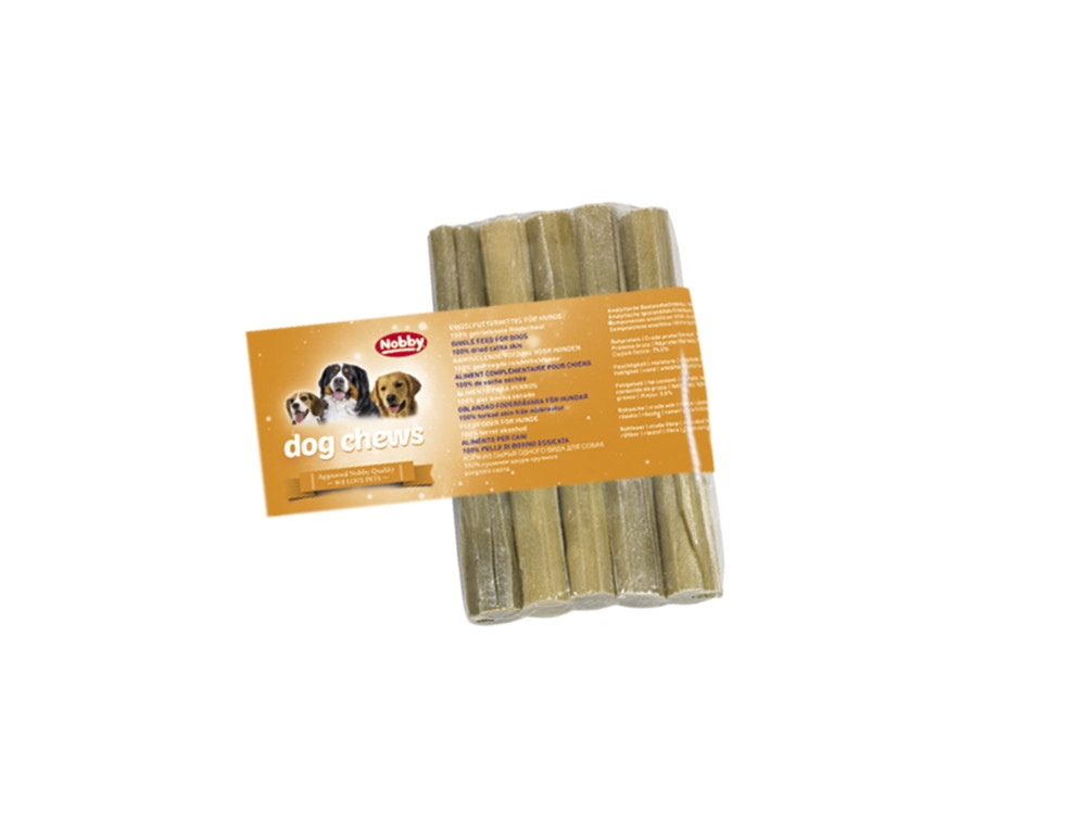 Kauwrolletjes ingedrukt 5 stuks; 13 cm;  15 mm; 25 g 