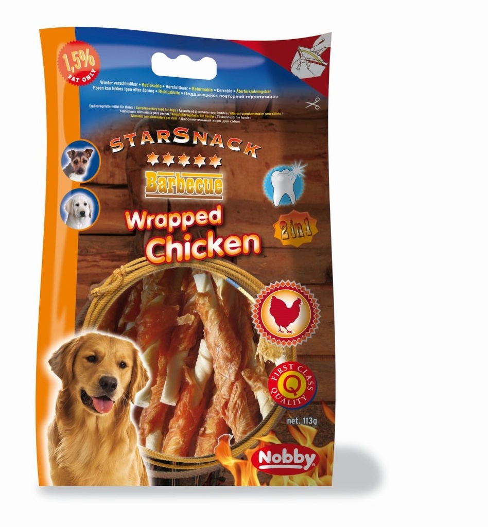 StarSnack Barbecue Verpakte Kip 12,5 cm, 113 g 