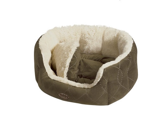 [NB70869] Comfortbed ovaal "CENO" l x b x h: 55 x 50 x 21 cm beige/bruin