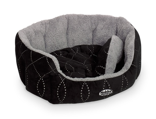 [NB71545] Comfortbed ovaal "CENO" l x b x h: 45 x 40 x 19 cm zwart/grijs