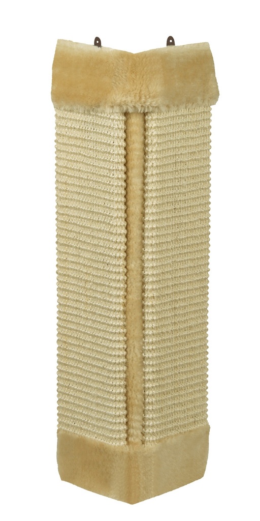 Hoekkrabplank met pluche 49 x 22 cm beige