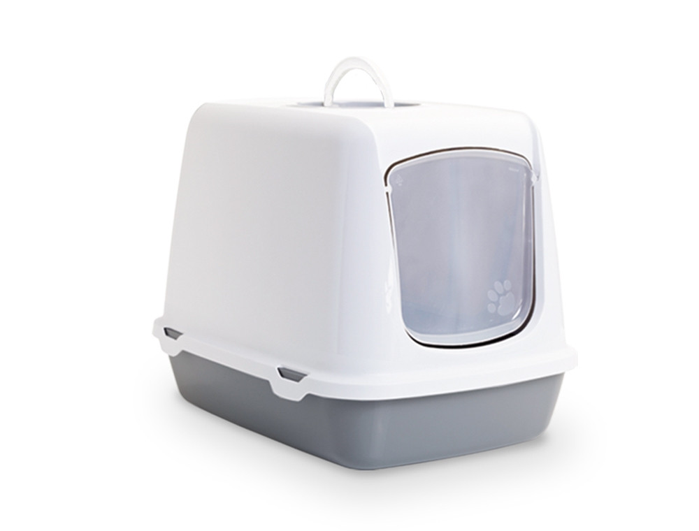 Kattentoilet "Oscar" 50 x 37 x 39 cm grijs-wit