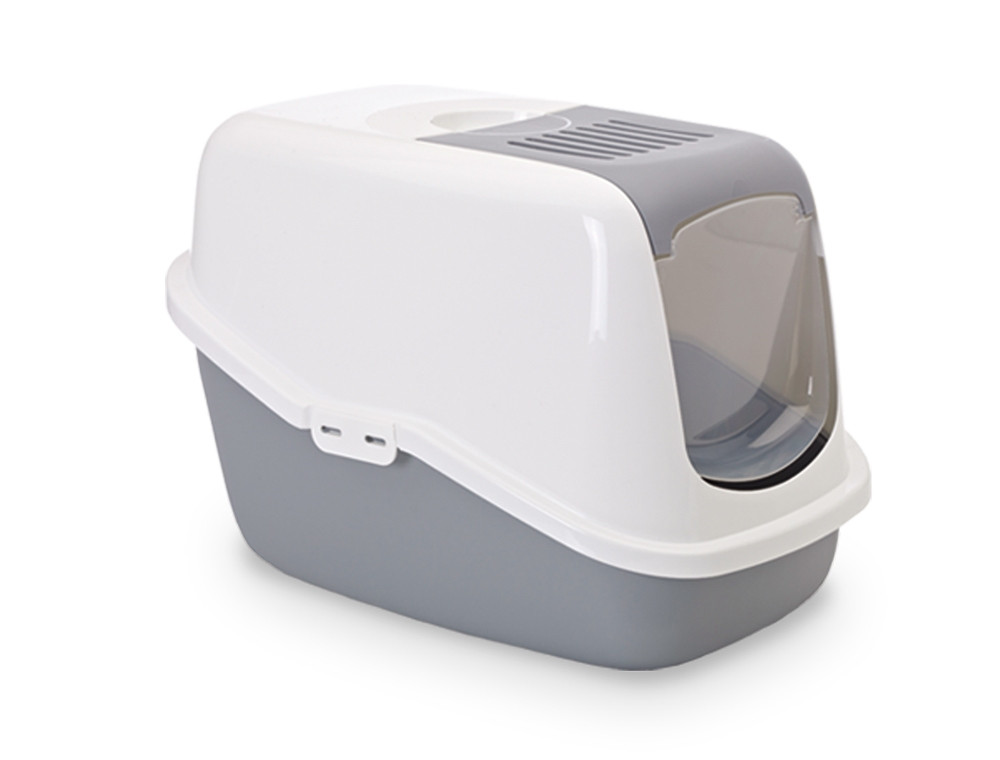 Kattentoilet "NESTOR" 56 x 39 x 38,5 cm grijs / wit