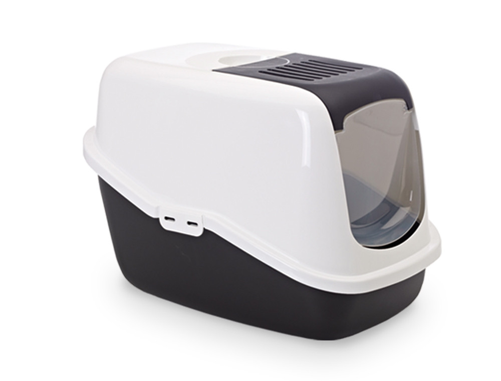 Kattentoilet "NESTOR" 56 x 39 x 38,5 cm zwart / wit
