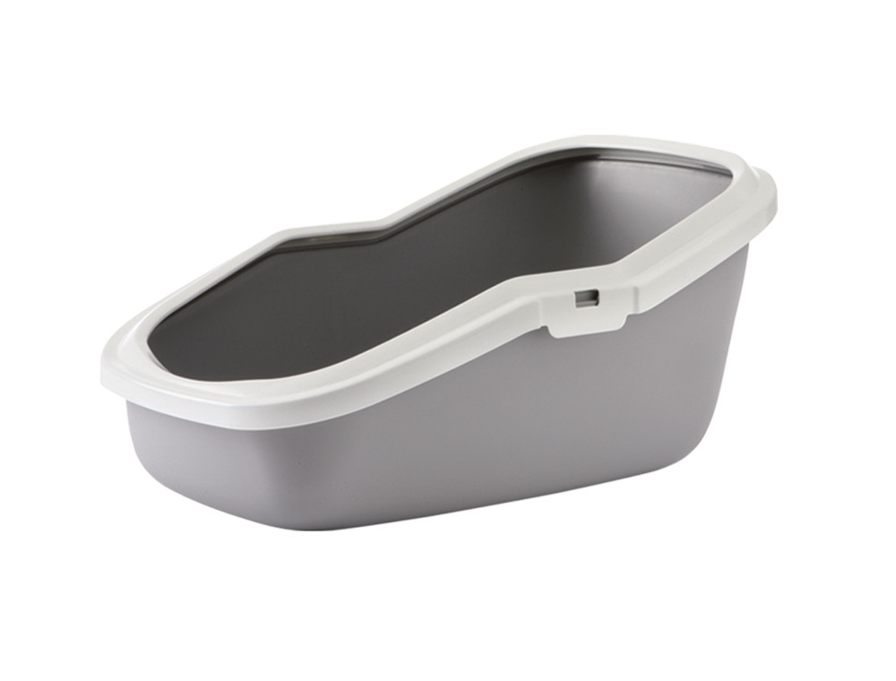 Kattentoilet met rand "Aseo" 56 x 39x 27,5 cm grijs-wit