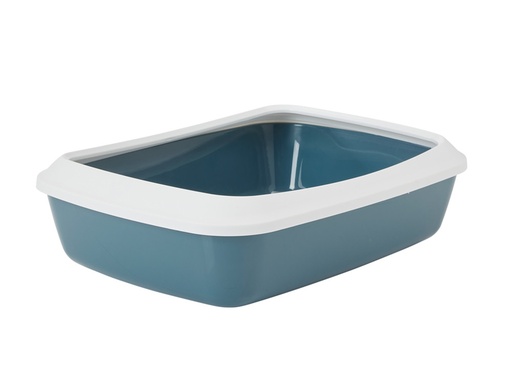 [NB72117] Kattentoilet met rand "Iriz" 50 x 36,5 x 11,5 cm licht groen-wit