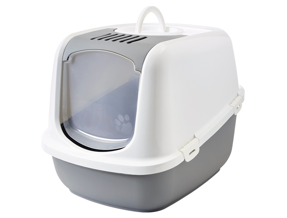 Kattentoilet "NESTOR JUMBO" 66,5 x 48,5 x 46,5 cm grijs-wit