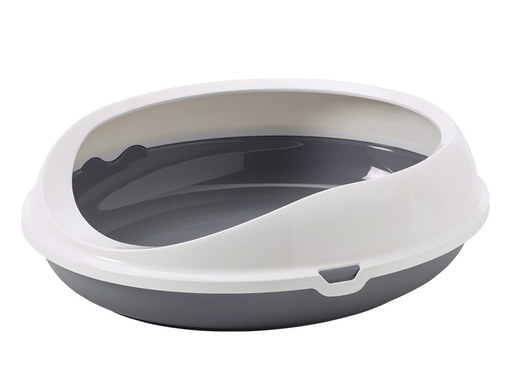 [NB72122] Kattentoilet "Figaro" 55 x 48,5 x 15,5 cm grijs-wit