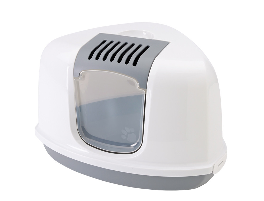 Kattentoilet "NESTOR CORNER" 58,5 x 45,5 x 40 cm grijs-wit