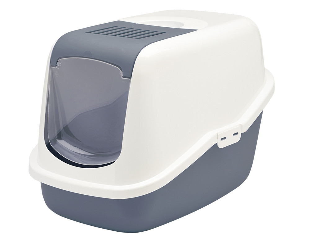 Kattentoilet "Nestor" 56 x 39 x 38,5 cm steenblauw-wit