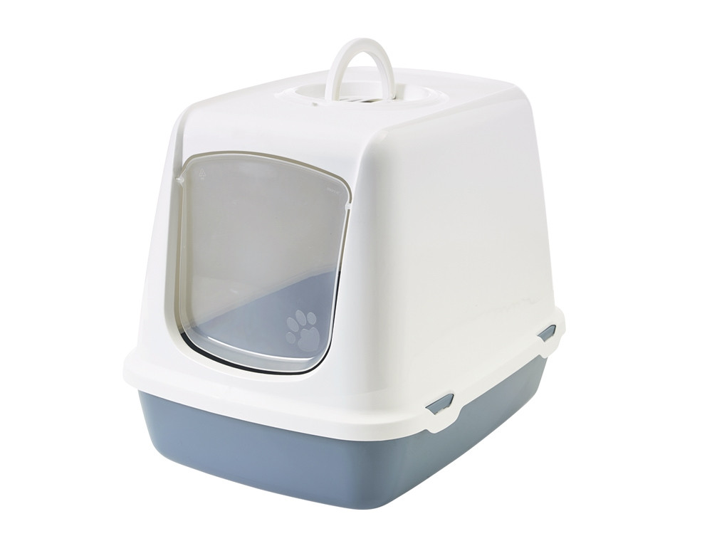 Kattentoilet "Oscar" 50 x 37 x 39 cm steenblauw-wit