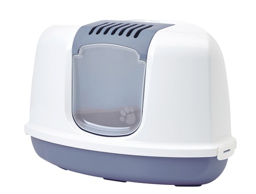 [NB72372] Kattentoilet "NESTOR CORNER" 58,5 x 45,5 x 40 cm steenblauw-wit