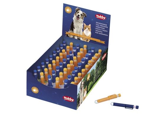 [NB72598] Tekenpincet gemaakt van kunststof display 54 stuks blauw and oranje