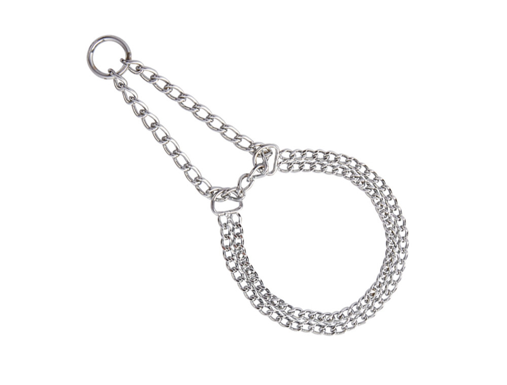 Kettingen choker, twee rijen, chroom