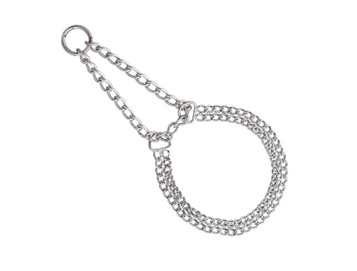 [NB73036] Kettingen choker, twee rijen, chroom
