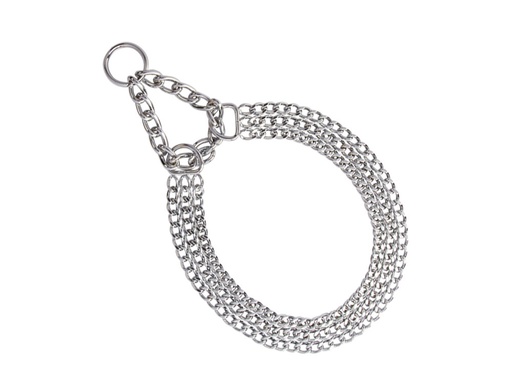 [NB73037] Kettingen choker, drie rijen, chroom