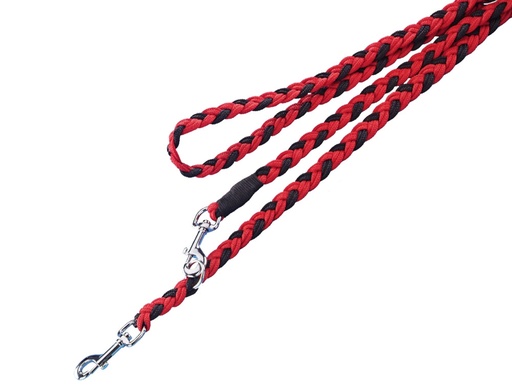 [NB7312603] Trainingslijn, gevlochten l: 200 cm; b: 16 mm rood/zwart
