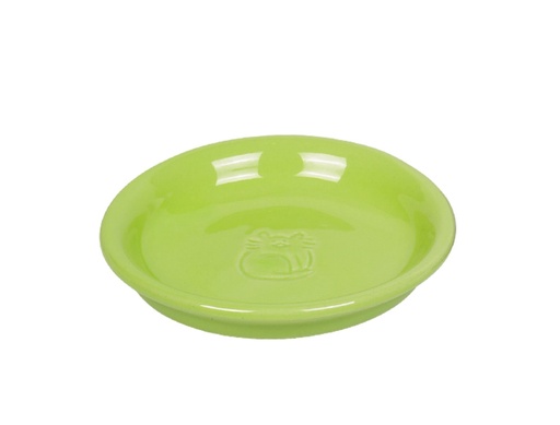 [NB73361] Kat keramische melkschaal 14 x 2 cm; 100 ml licht groen