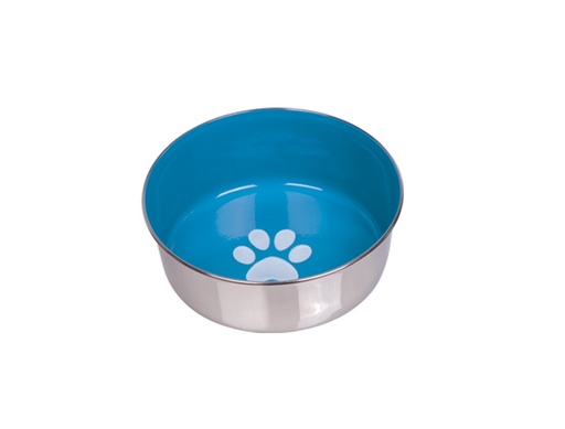 [NB73478] Roestvrijstalen kom HEAVY PAW, antislip 16,5 cm 0,95 ltr licht blauw