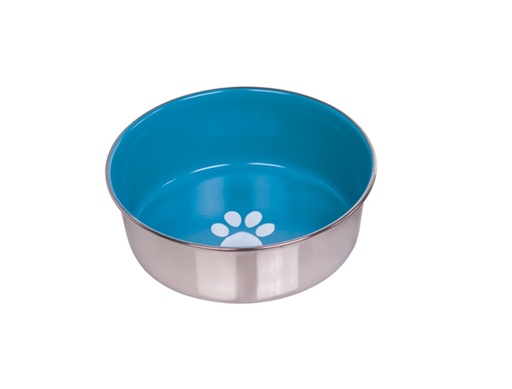 [NB73479] Roestvrijstalen kom HEAVY PAW, antislip 20,5 cm 1,9 ltr licht blauw