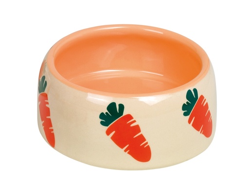 [NB73630] Keramische voerbak "WORTEL"  12cm; 250 ml beige/oranje
