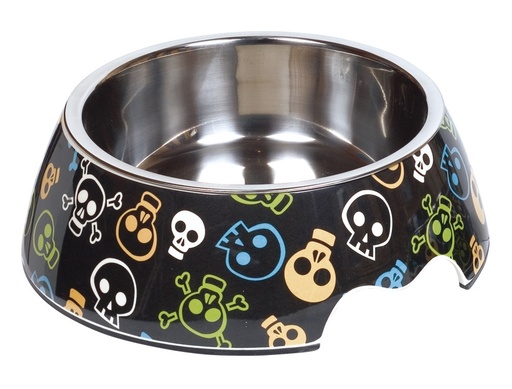 [NB73685] Melamine schaal "Schedel" L: 22 x 7,5 cm, 700 ml 
