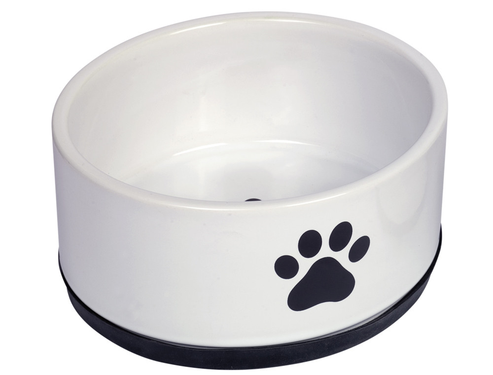 Keramische kom "Poot"  17x 8 cm; 1100 ml zwart/wit