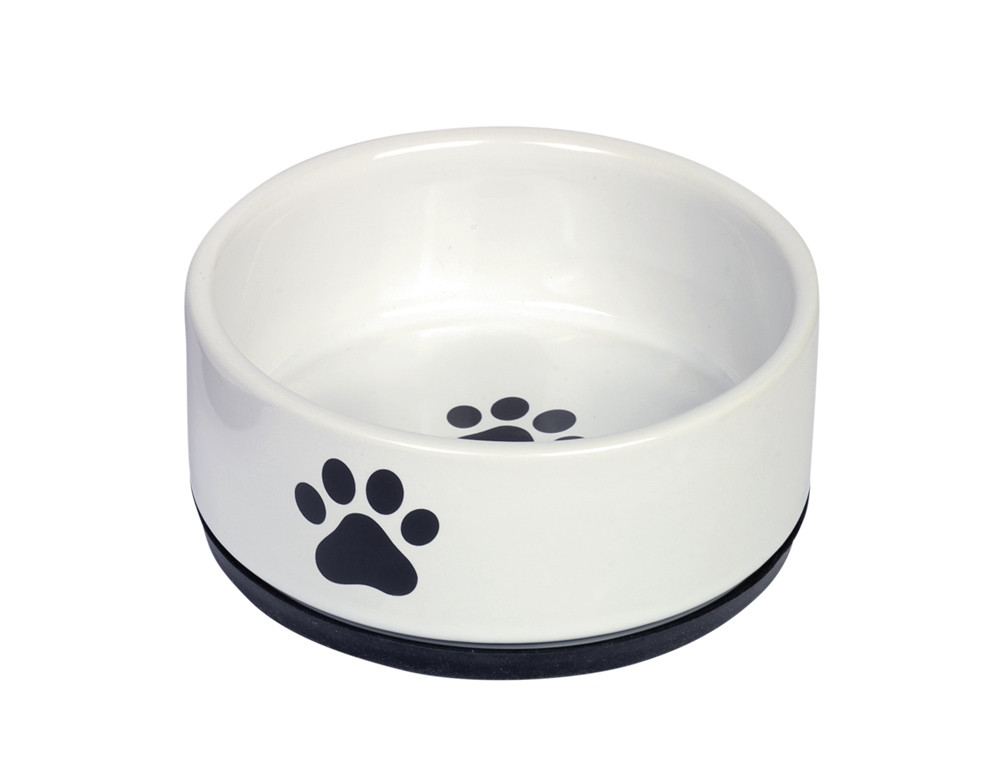 Keramische kom "Poot"  14 x 6,5 cm; 400 ml zwart/wit