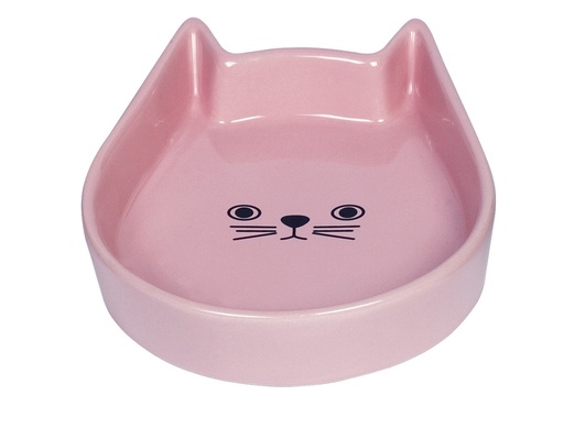 [NB73762] Keramieken kattenbakje "Kitty Face" 13 x 16 x 3 cm; 200 ml roze