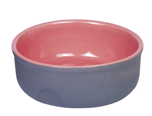 [NB73764] Keramische kom "Voeden"  13 x 5 cm; 250 ml grijs/salmon